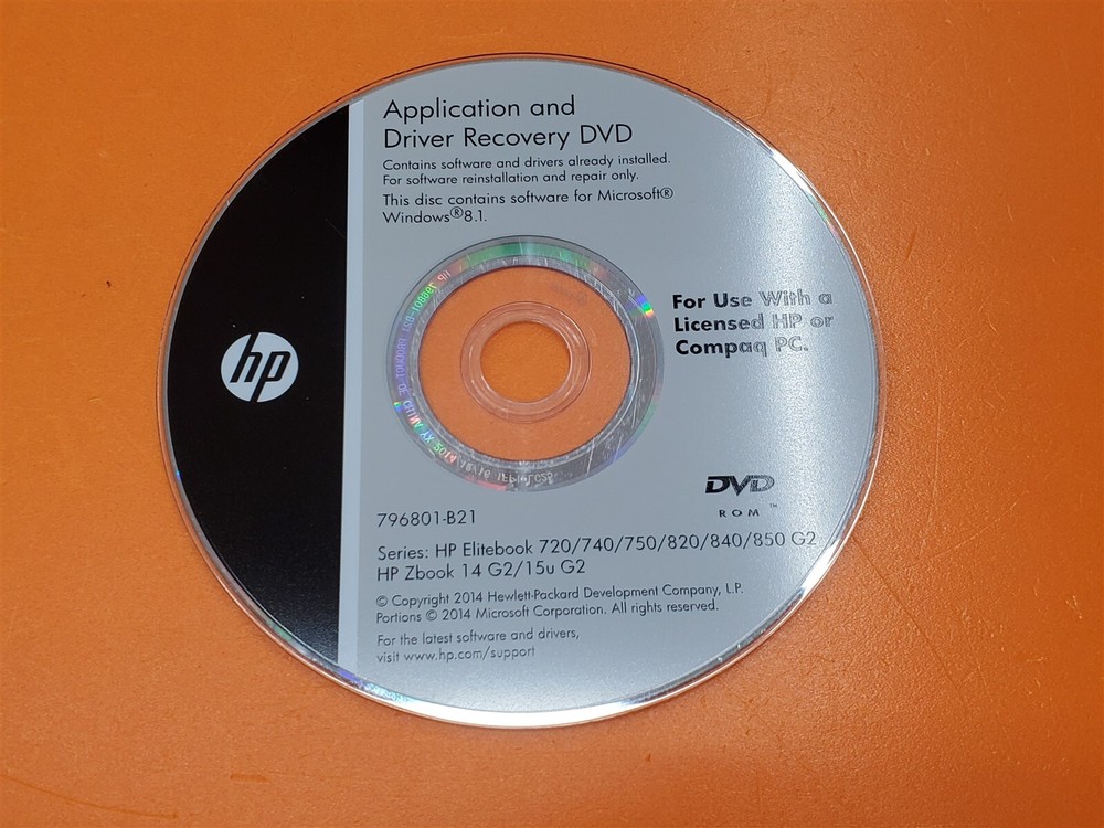 ⭐️⭐️⭐️⭐️⭐️ HP Application And Driver Recovery DVD Windows 8.1 Disc Only