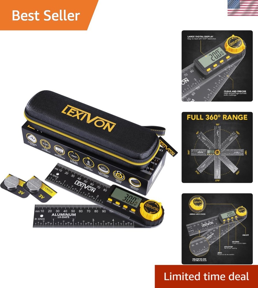 130mm Angle Finder with High-Resolution Display & Heavy-Duty Case