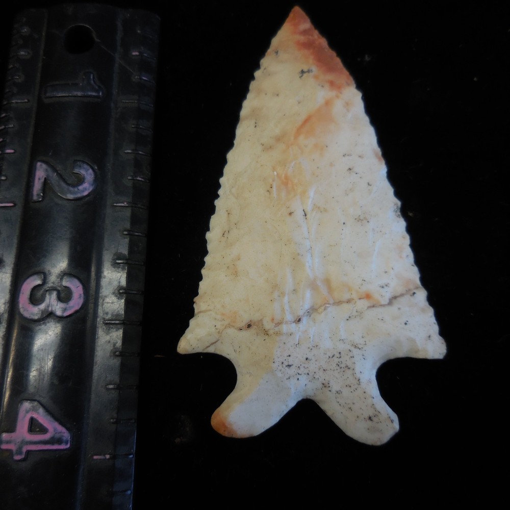 LARGE KIRK CORNER NOTCHED POINT--CLASSIC FORM AND FLAKING--#JE