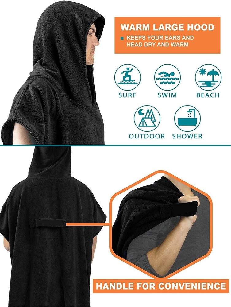 Changing Robe with Hood Quick Dry Microfiber Wetsuit Changing Towel(Bulk 3 Sets)