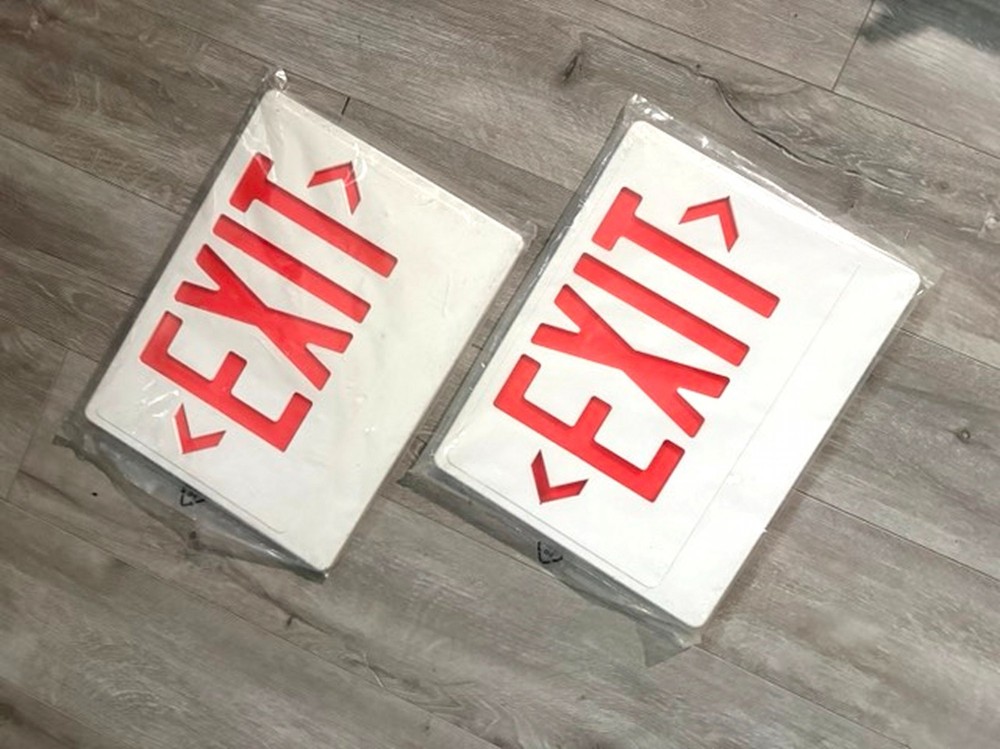 2 Emergency EXIT Sign Covers 13 x 10 Plastic Replacement Covers NEW in Package