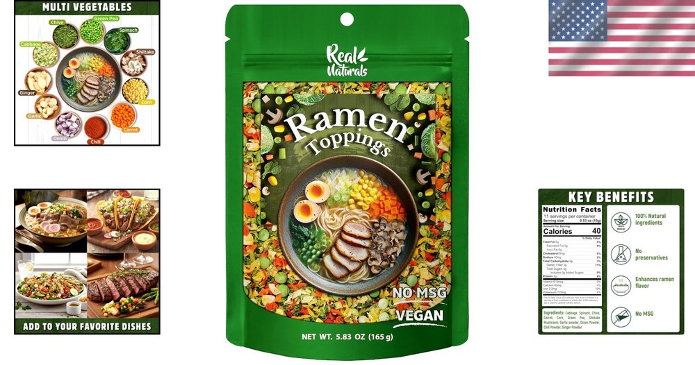 Dried Ramen Toppings. Dehydrated Vegetables for Ramen Topper Include Cabbage, Sp