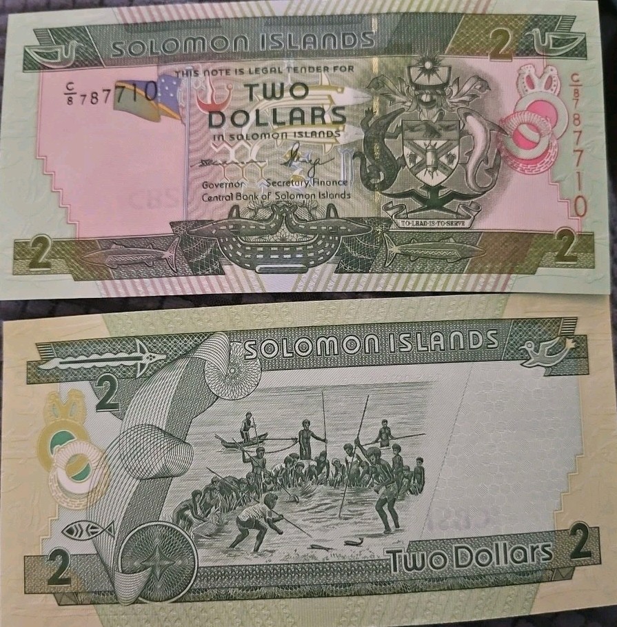 (2) Soloman Islands 2 Dollar Uncirculated  Notes