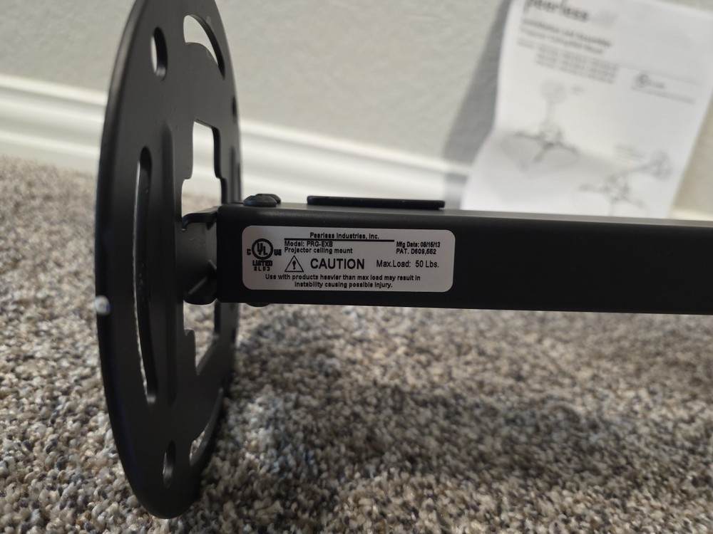 Peerless-AV PRG Precision Gear Projector Mount with 12" Extension Pole - MINT