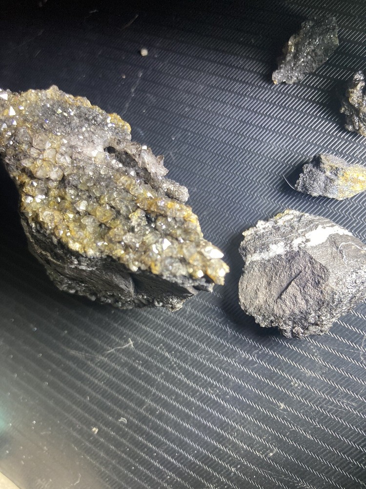 Gold Crystalline With Black And White Crystalline