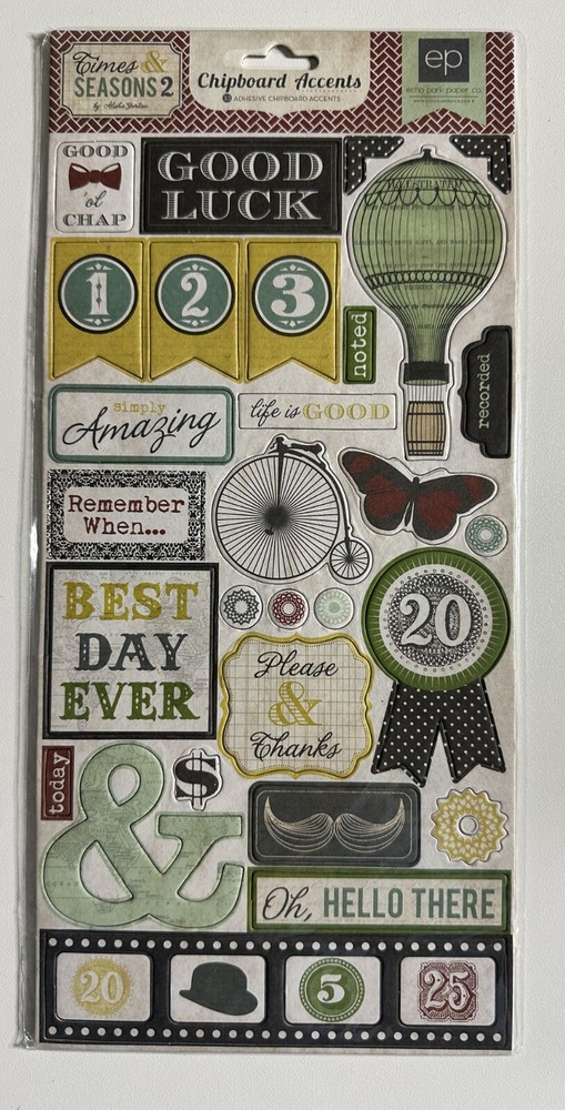 Echo Park 6 x 12 Chipboard Accents Multiple Variations-You Choose