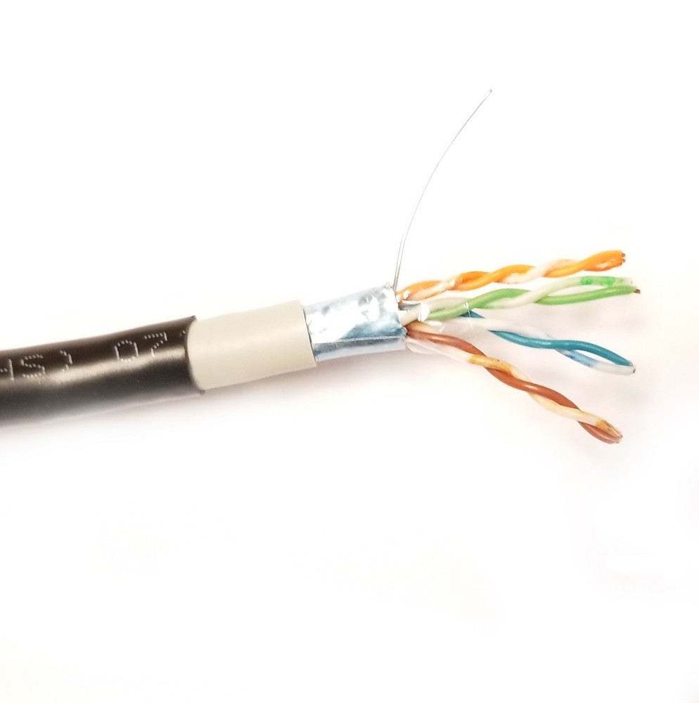 Outdoor Shielded CAT5e Cable 24 AWG wire 100FT