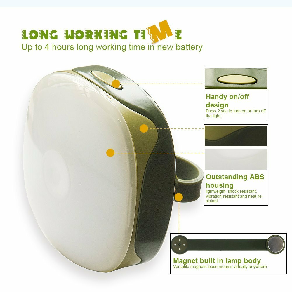 2 Pack Battery Powered Portable LED Camping Lantern, 5 Work Modes