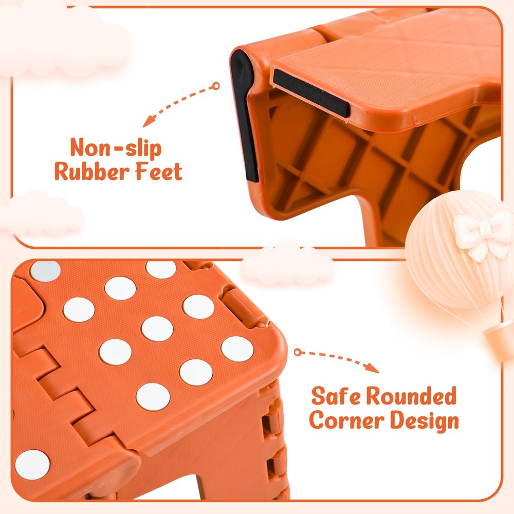 9 Inch Folding Step Stool 300 LB Capacity Plastic Foldable Step Stools for an...