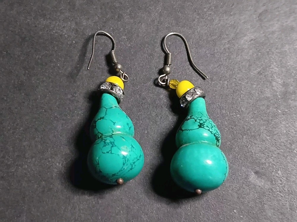 Silver Dangle Earrings Turquoise Southwestern