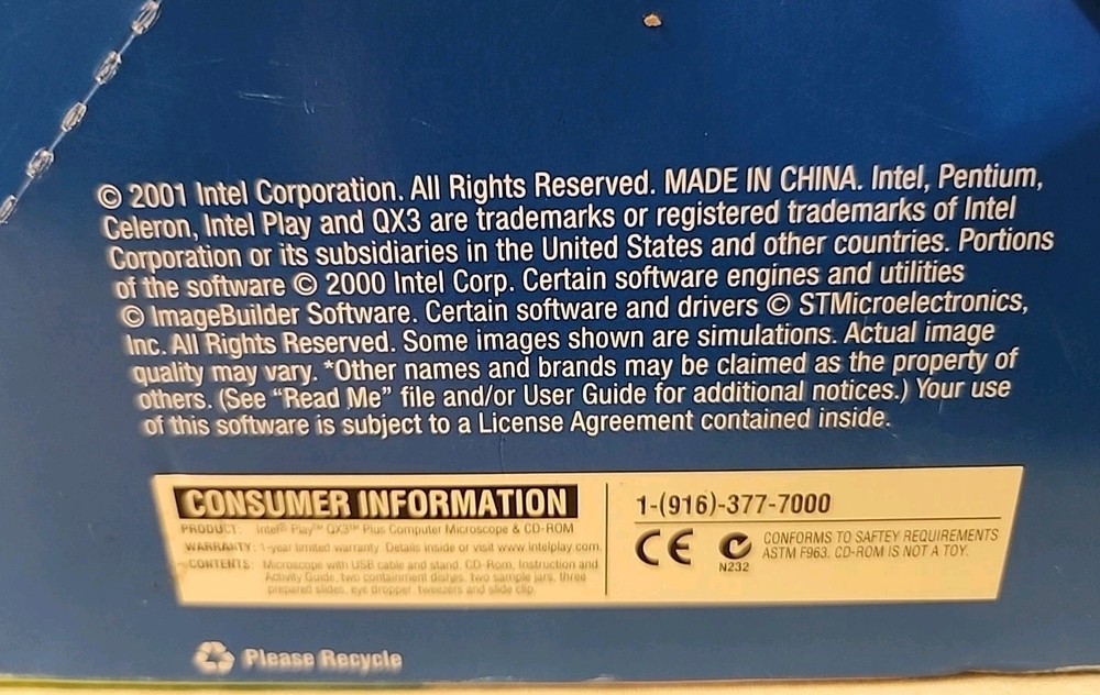 Intel Play QX3+ Computer Microscope 8 & Up includes an activity guide book