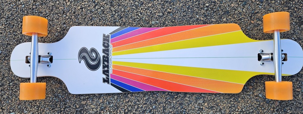 Layback Longboards 40" Drop-Through Board Rainbow Stripe Great Condition