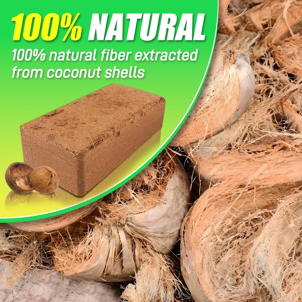 Coco Coir Brick for Plants-6 Pack Premium Coconut Bricks, 100% Organic Peat M...