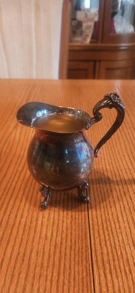 Vintage Silver Over Copper  Creamer & Sugar Bowl Set