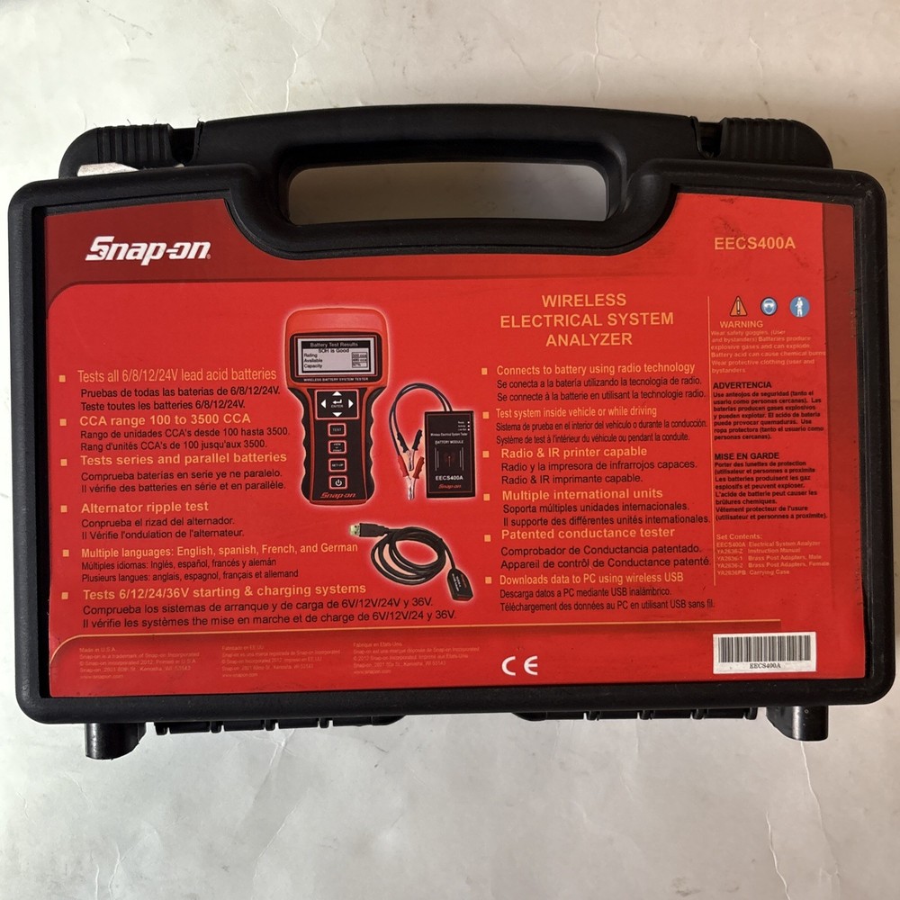 Snap-on Tools EECS400A Wireless Electrical Battery System Analyzer w/ Case USA