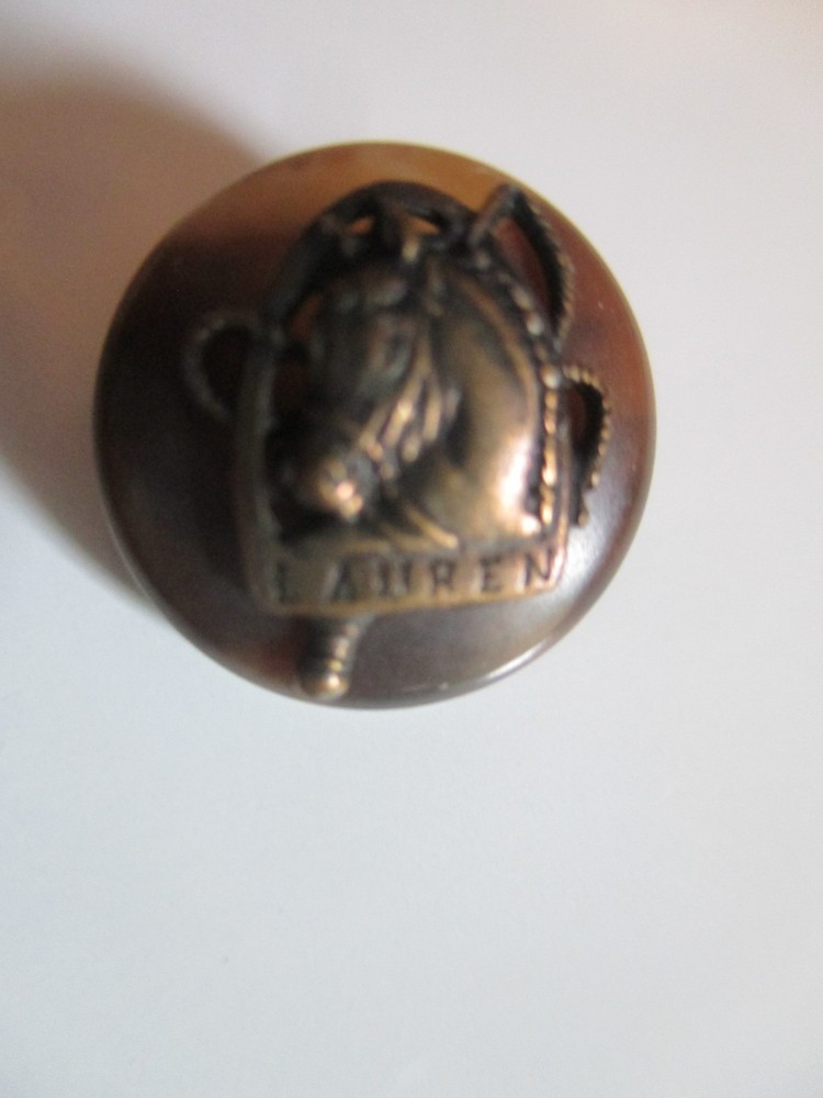 2 Ralph Lauren Polo Small Tortoise Shell Horse Head Sleeve Replacement Button