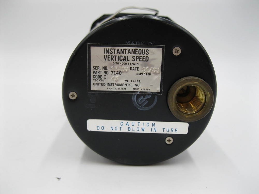 UNITED INSTRUMENTS INSTANTANEOUS VERTICAL SPEED INDICATOR PN: 7140