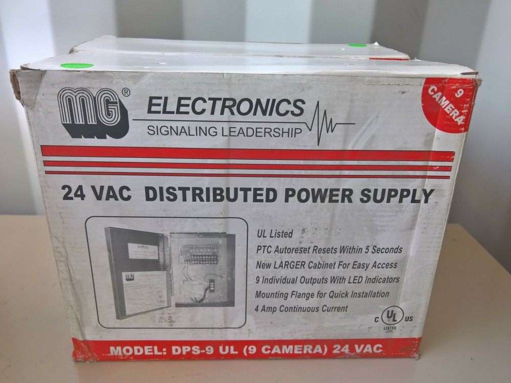 MG Electronics 24 VAC Distributed Power Supply 9 Camera DPS-9 UL PTC Autoreset