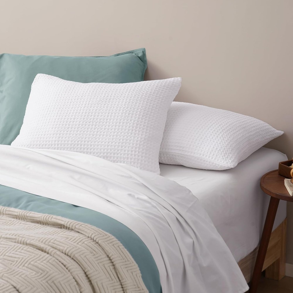 Ultra Soft Waffle Weave Pillowcases King Size 20" x 36" 2 Pack, No Insert