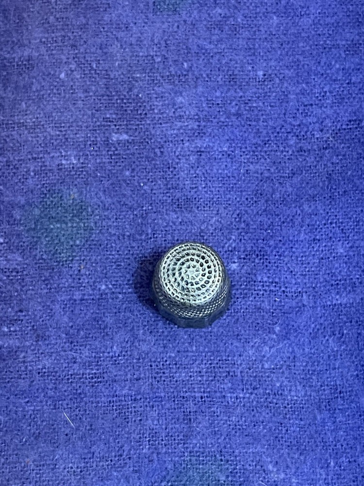 Antique 10 Panel Silver Floral Thimble Size 8