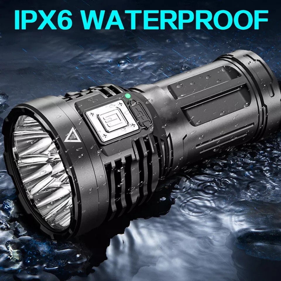 Super Bright 12000000LM Torch 8 LED Flashlight USB Rechargeable Tactical lights
