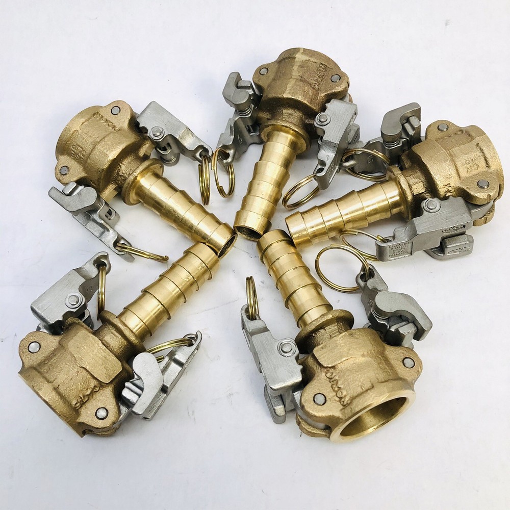 LOT OF 5 DIXON VALVE C-75 BRASS CAM LOCK COUPLER X HOSE SHANK