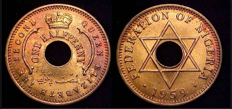 NIGERIA 1959 Halfpenny Ch BU