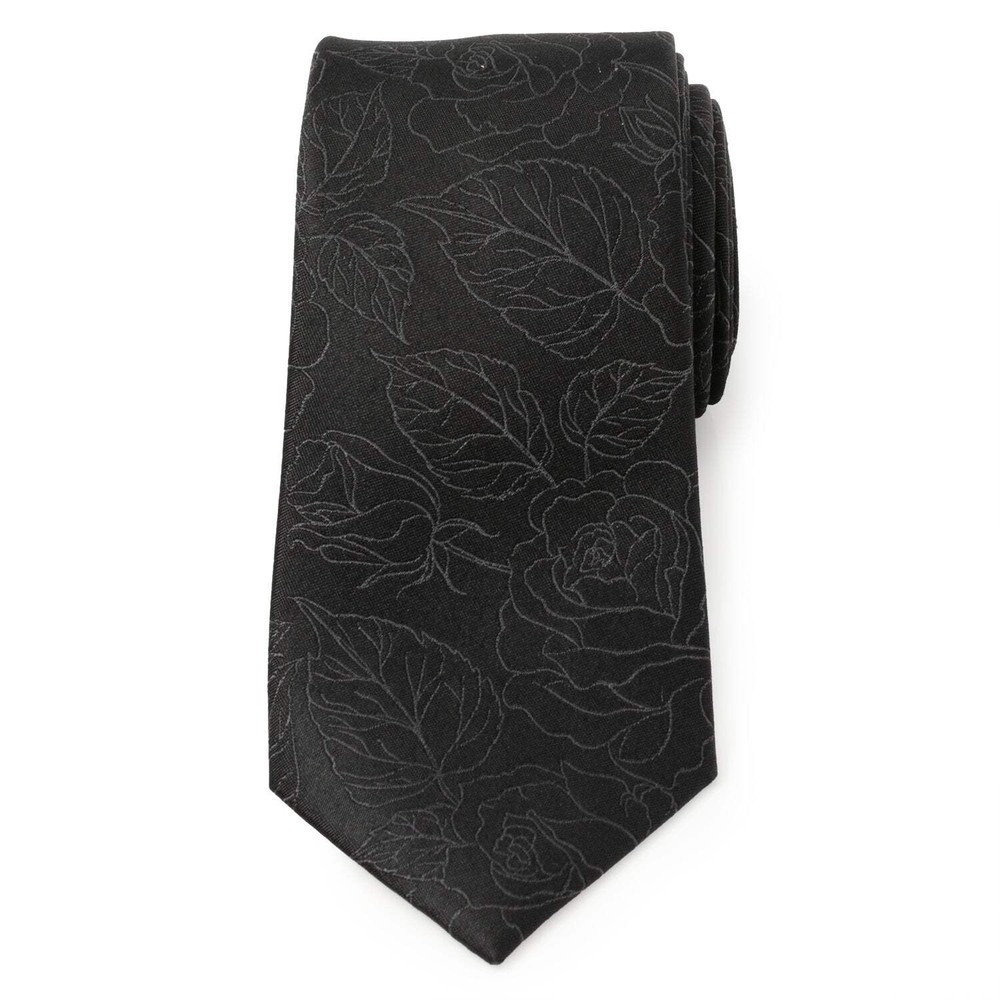 Black Floral Men's Tie