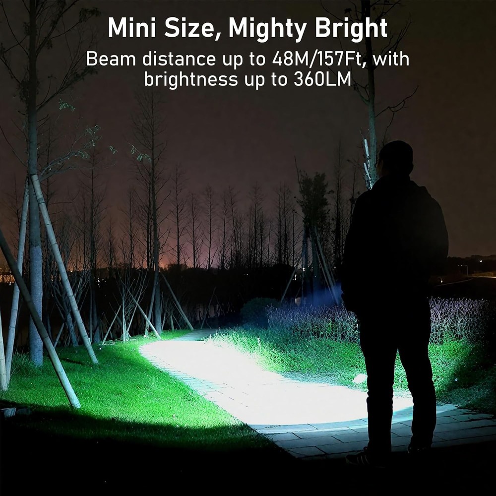 Blukar Rechargeable Keychain Flashlight, 3 Modes Waterproof Portable EDC Light