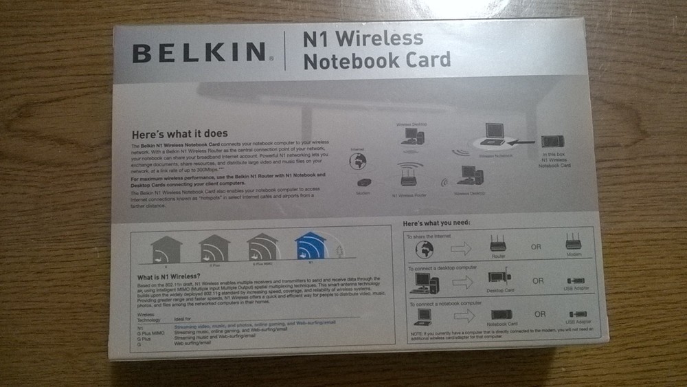 Belkin N1 Wireless Notebook Card High Performance 