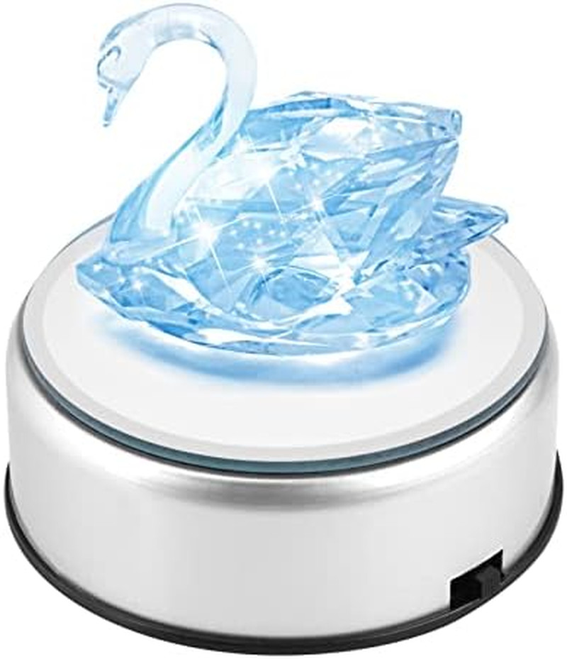 LED Light Stand Base, Colorful Light Rotating Crystal Display Base Stand Holder