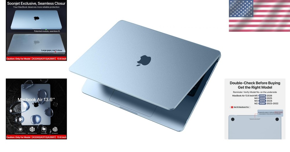 Sky Blue Clear Hard Shell Case for MacBook Air