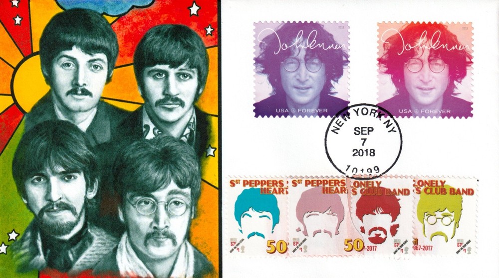 2018 John Lennon - "The Beatles"  Using my Original Artwork - EmPrint Cachet