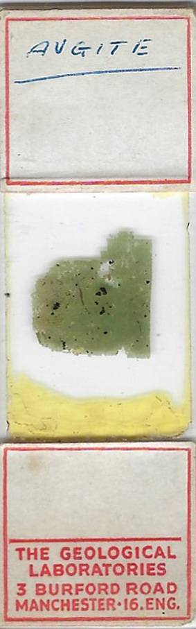 Augite Petrographic Microscope Slide for Polariscope