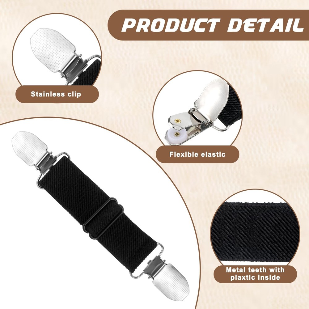 4PCS Adjustable Boot Straps Cowboy Elastic Clips