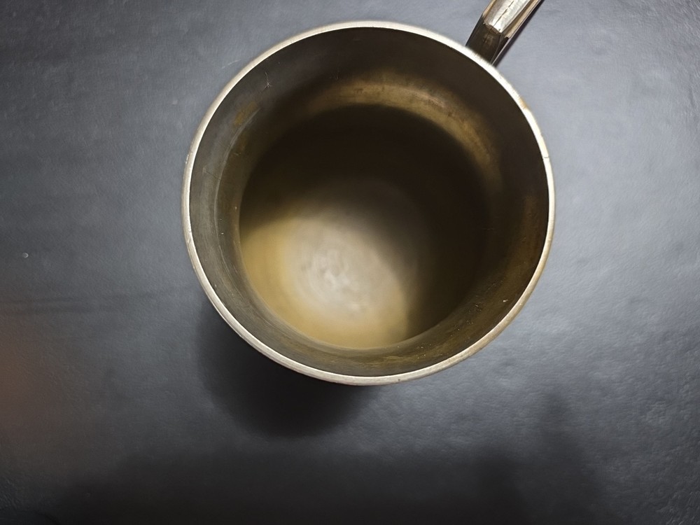 Vintage Silver Plated Etched Footed Cup With Handle