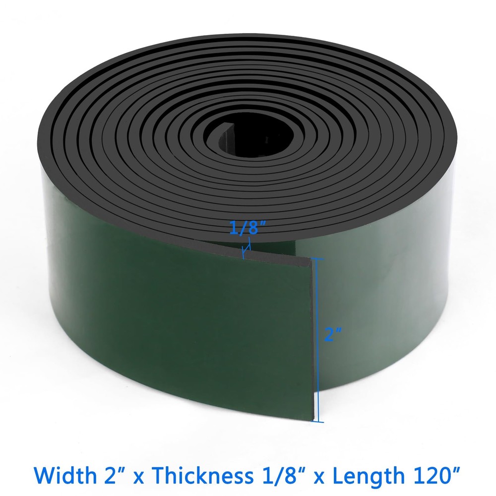 Adhesive Solid Rubber Strip 2x1/8x120 Inch Self Neoprene Roll Backing DIY