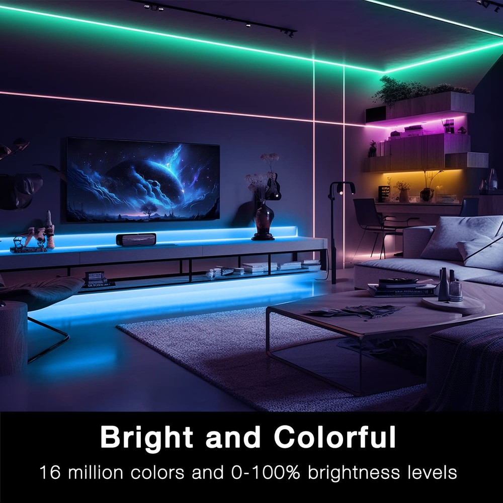 DAYBETTER Smart WiFi Led Lights 100ft, Tuya App Controlled Multicolor
