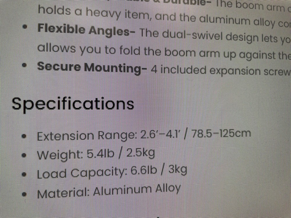 NEEWER TRIANGLE WALL BOOM ARM MODEL: WB-1250-1