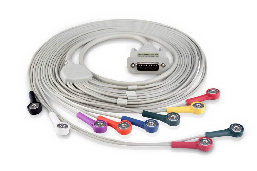 EDAN Stress ECG Cable (Snap style, AHA).