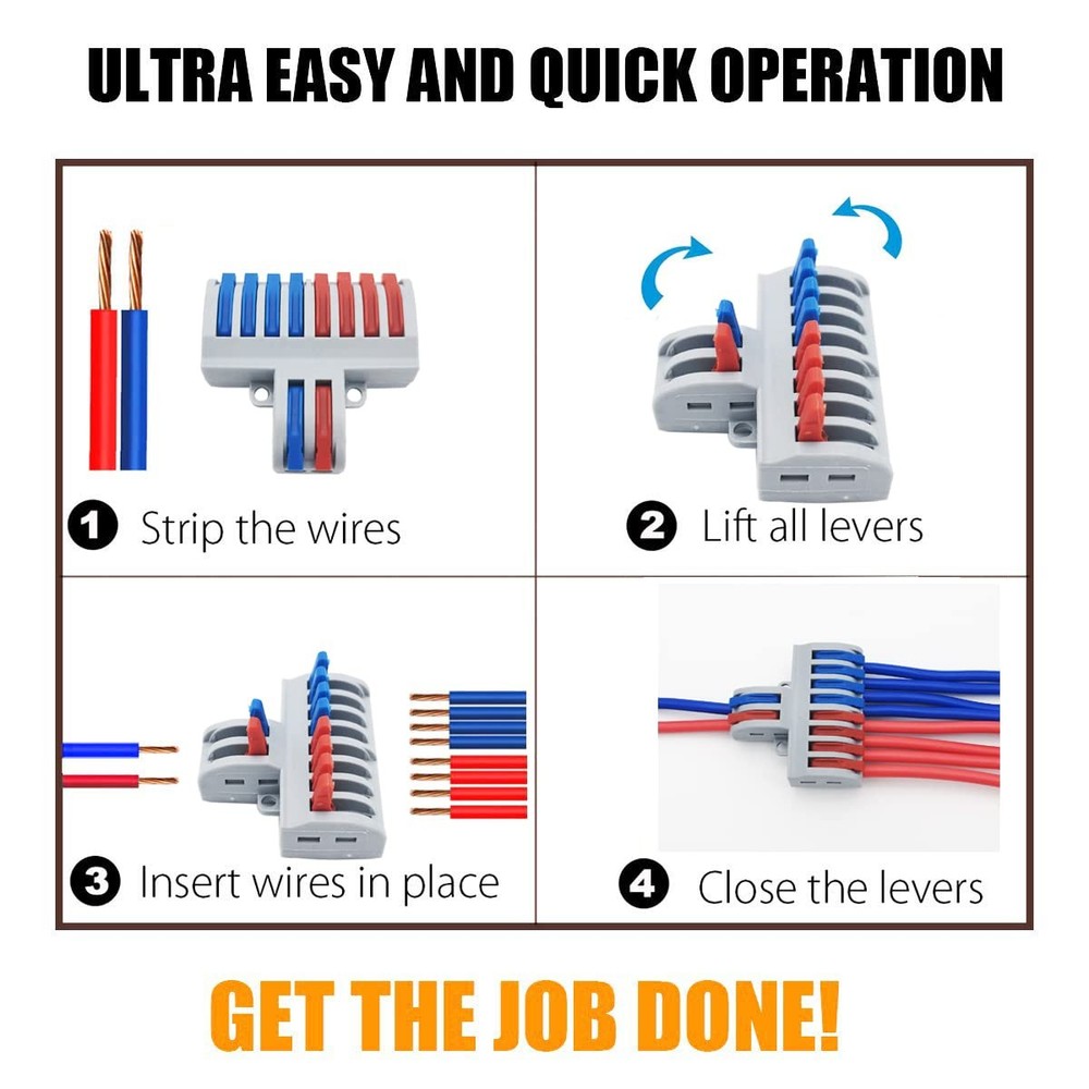 CESFONJER Compact Wire Connectors, Quick Connection Terminal, Lever Nut Assor...