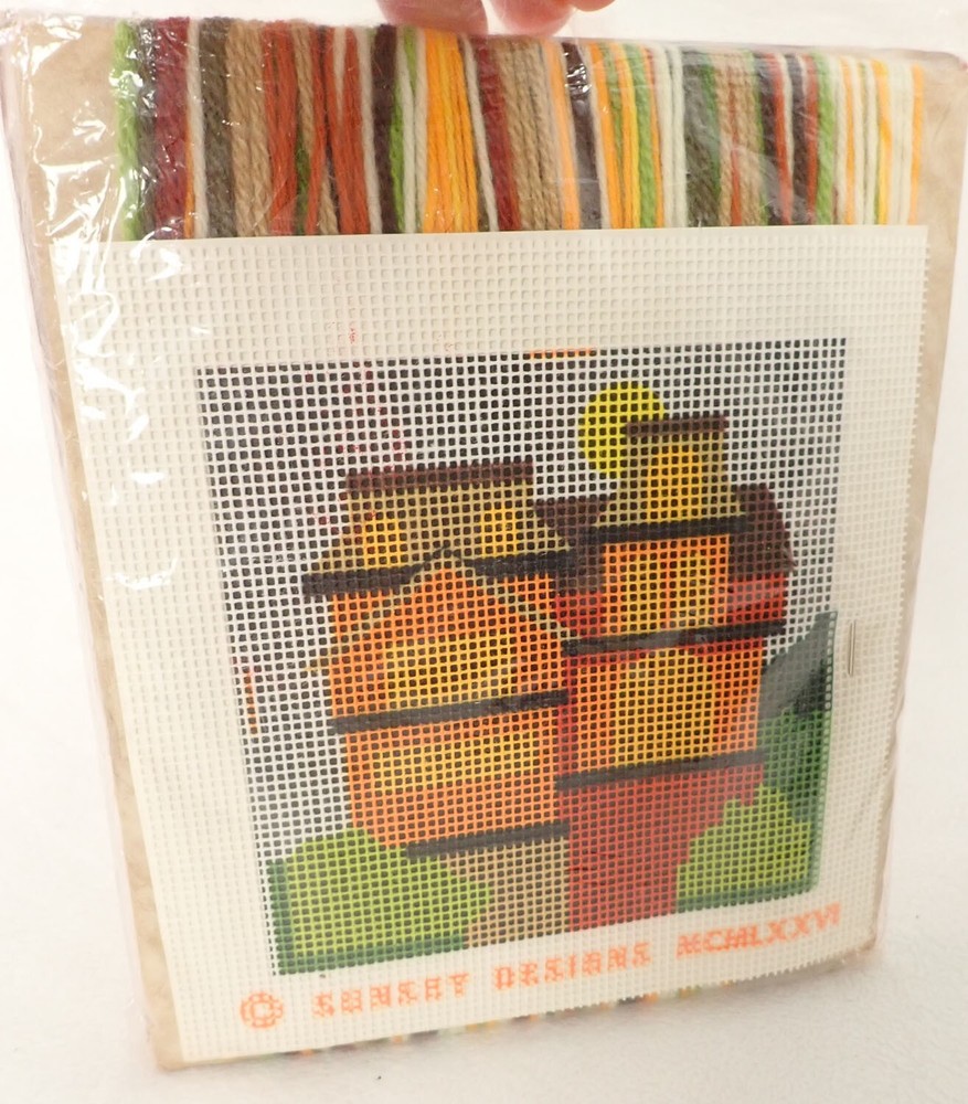 Sunset Desings Needlepoint Kit House Sampler 5 x 5 NOS