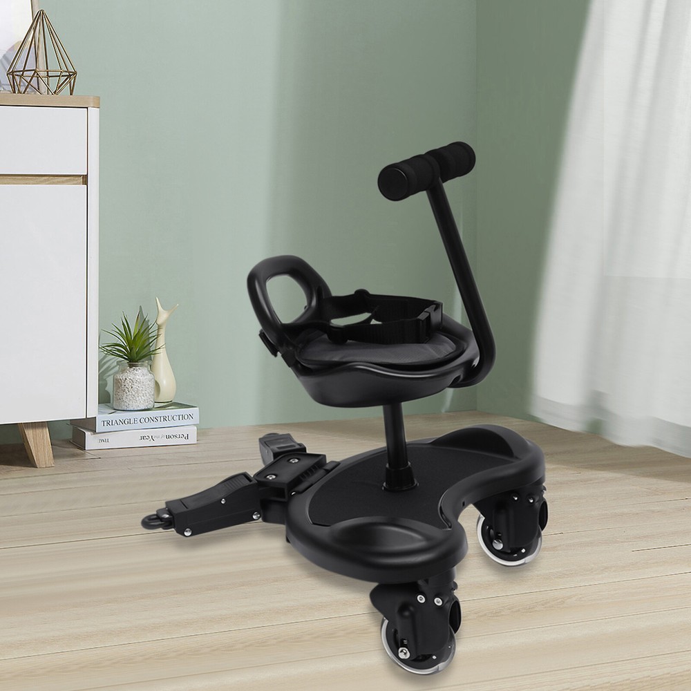 Buggy Board with Saddle Seat&Standing Platform Child Rider Stroller Attachment