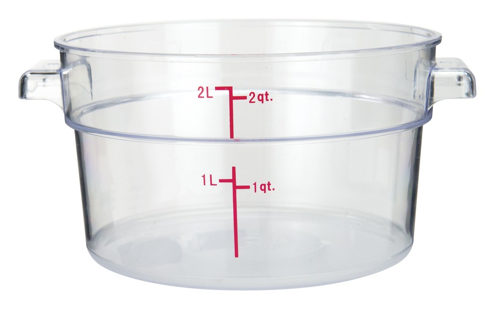 2qt Round Storage Container, Clear, PC (12 Each)
