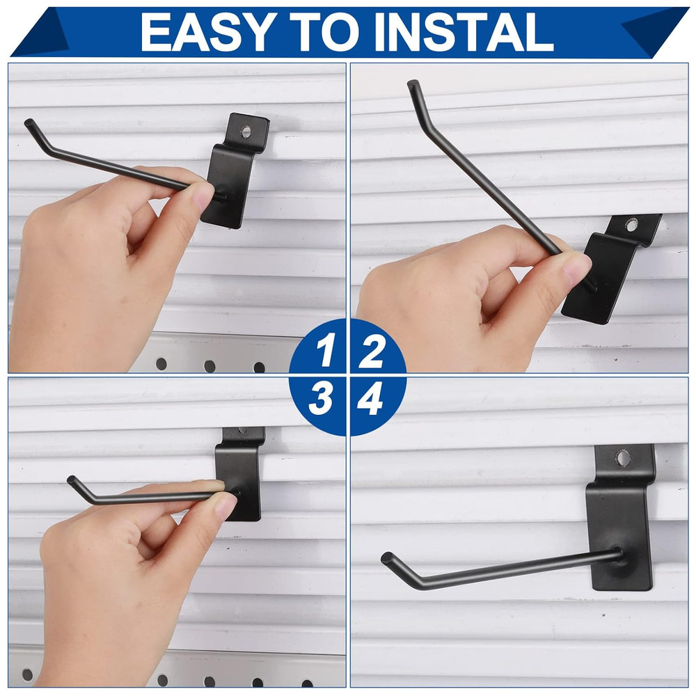 100 Pack Slatwall Hooks Panel Display Hooks Slat Board Peg Accessories Heavy Dut