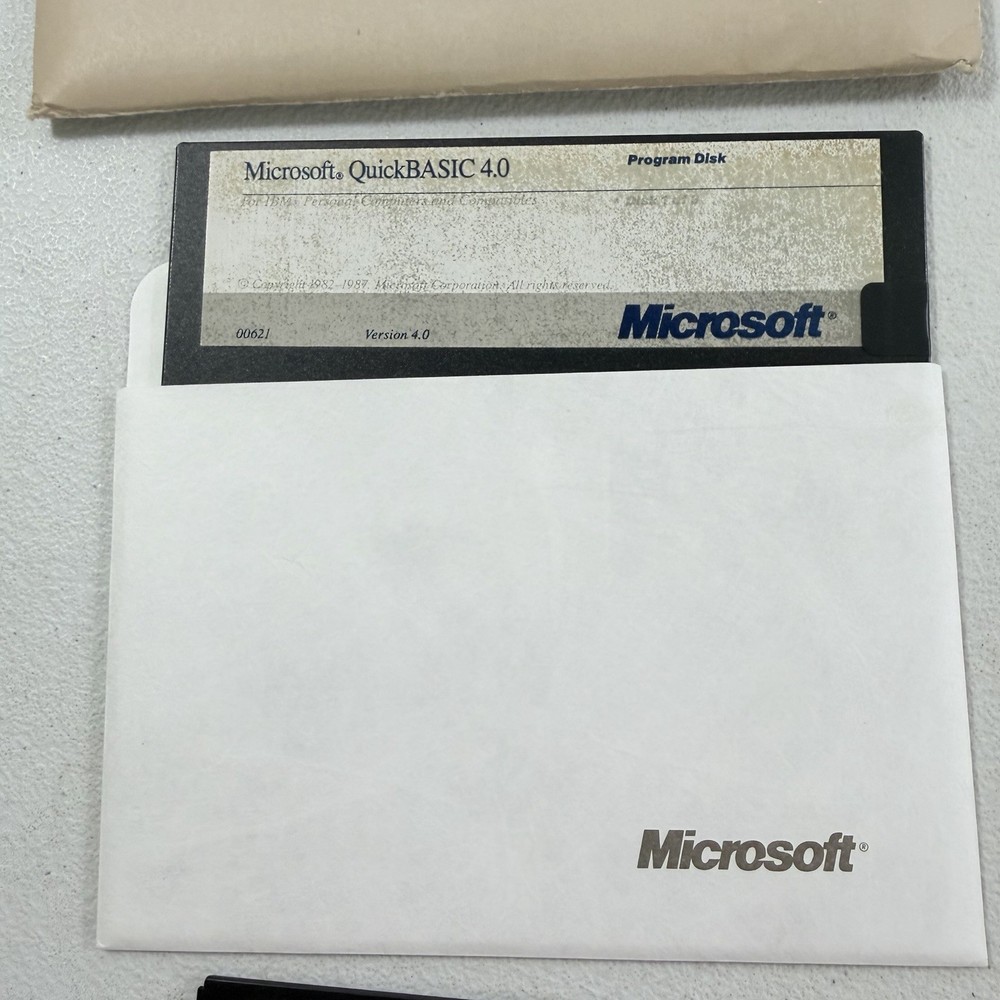 Vintage Software Microsoft Quick Basic 4.0 5.25" Diskettes