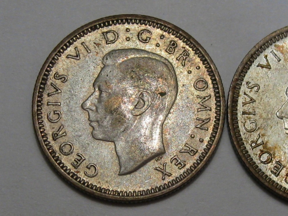 2 Unc Silver 6 Pence Great Britain Coins. #16