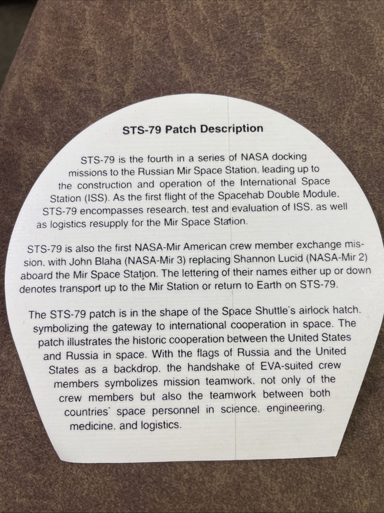 STS 79 Space Shuttle Decal Sticker - Shuttle Atlantis- Russian Mir Space Station
