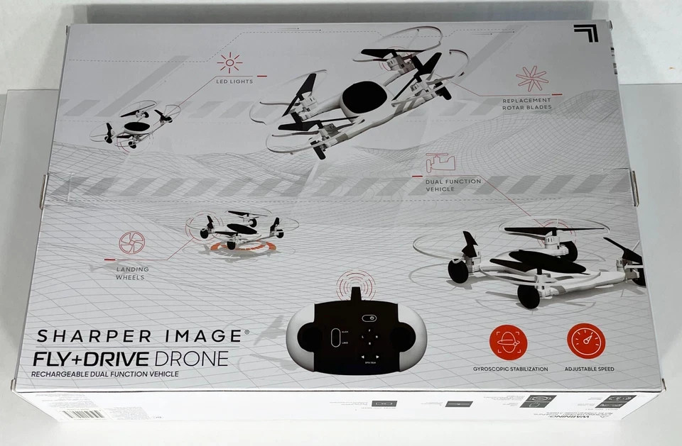 Sharper Image Fly+Drive Drone Rechargeable Dual Function Vehicle (NISB)