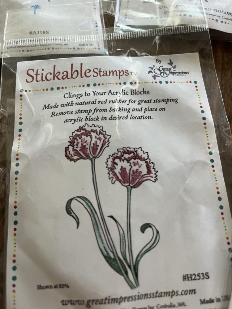 Great Impressions Stickable Stamp Lot 5 Flowers